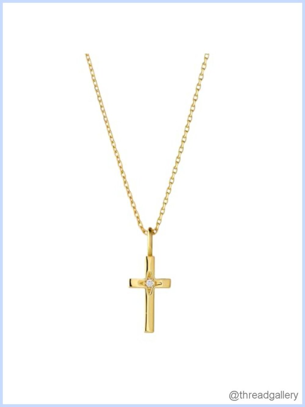 14K Gold Cross Necklace Moissanite Pendant 20in Women's Fine Jewelry